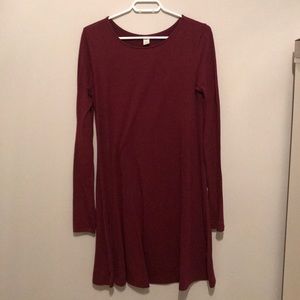 Old Navy Burgundy Swing Dress